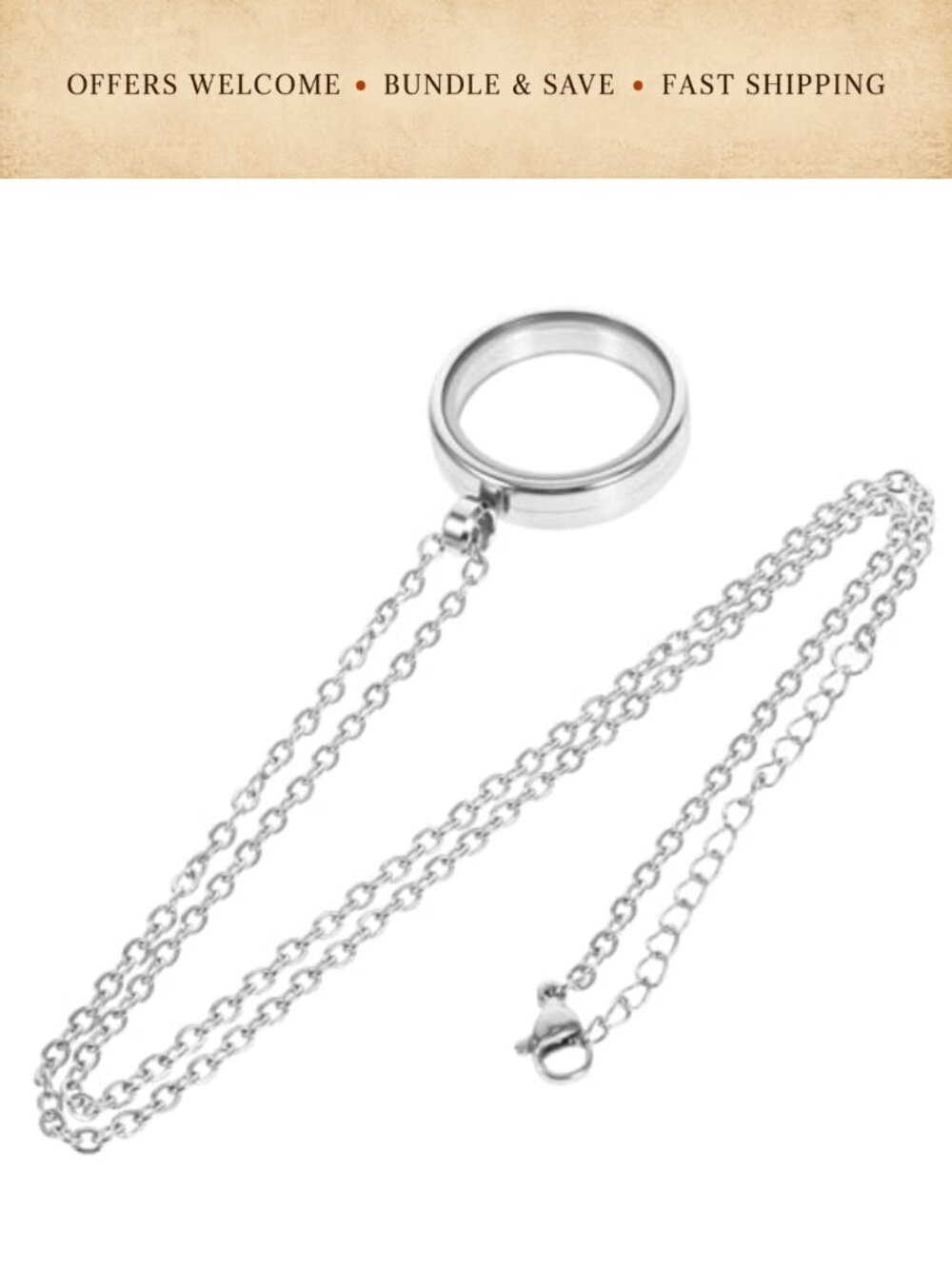 Stainless Steel Round Locket Necklace Screw Open DIY Keepsake Pendant